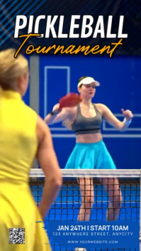 สีน้ำเงิน Pickleball Tournament Reel de Instagram Template