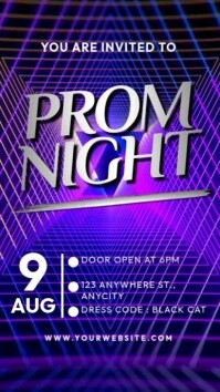 Blue Neon Prom Night Instagram Story template