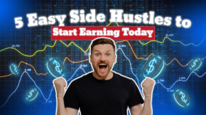 Пурпурный Blue Neon side hustle YouTube thumbnail YouTube Thumbnail Template