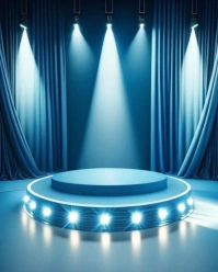 Blue Neon Stage Lights Background Instagram Portrait template