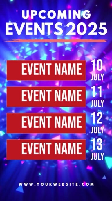 Blue Neon Upcoming Events Instagram Story template