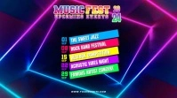 Blue Neon Upcoming Events Pos Twitter template