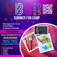 Blue Neon Vbs Instagram Post Instagram-opslag template