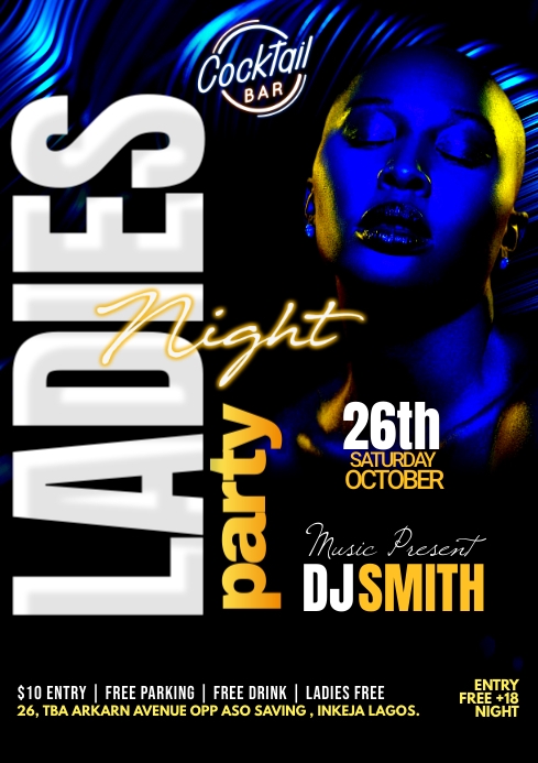 Blue Night Club Party Flyer Template Postermywall