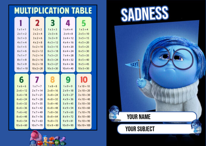Blue Notebook Cover A4 template