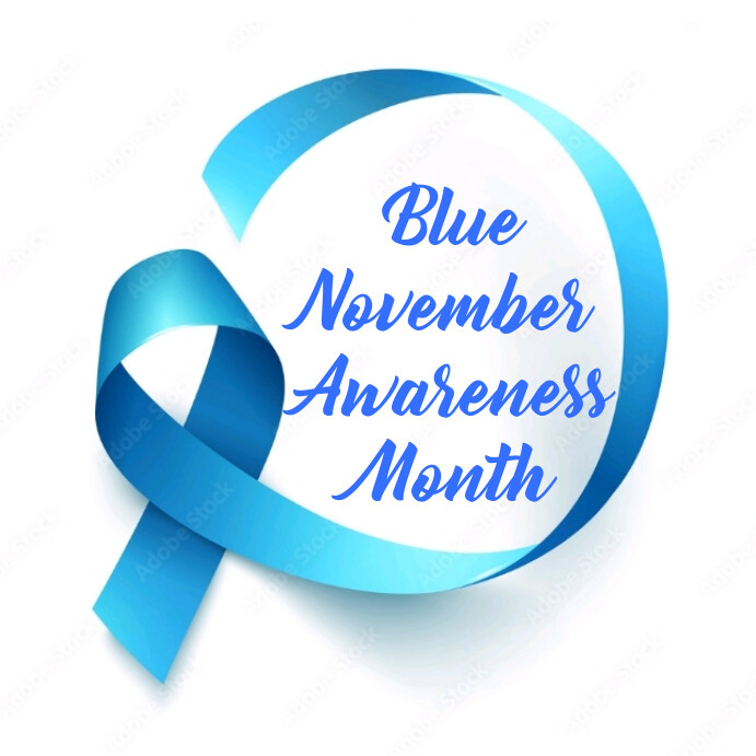 Blue November awareness month Instagram post template