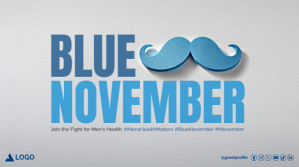 Blue November moustache men's health awareness twitter post Iphosti le-Twitter template