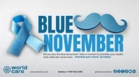 Blue November Moustache Ribbon Stop Motion Animation Presentación (16:9) template