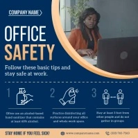 Blue Office Safety Rules Instagram Video Quadrado (1:1) template