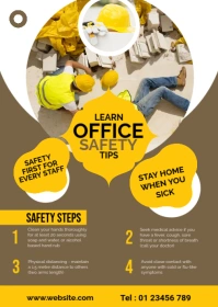 Blue Office Safety Work from Home Guidelines A6 template