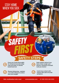 Blue Office Safety Work from Home Guidelines A6 template