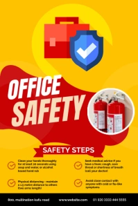 Blue Office Safety Work from Home Guidelines Imagem do Pinterest template