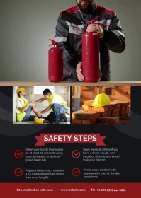 Blue Office Safety Work from Home Guidelines A6 template