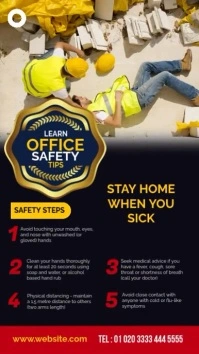 Blue Office Safety Work from Home Guidelines Youtube Short template