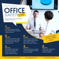 Blue Office Safety Work from Home Guidelines Instagram Post template