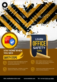 Blue Office Safety Work from Home Guidelines A3 template