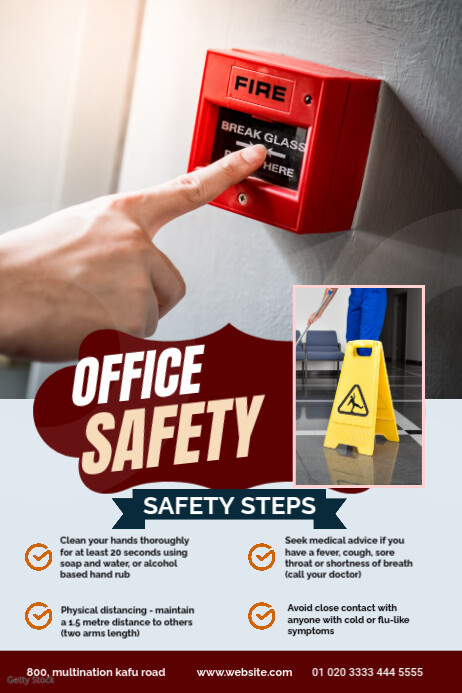Blue Office Safety Work from Home Guidelines Template | PosterMyWall