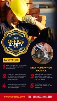 Blue Office Safety Work from Home Guidelines Instagram Story template