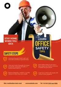 Blue Office Safety Work from Home Guidelines A1 template