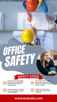 Blue Office Safety Work from Home Guidelines WhatsApp Status template
