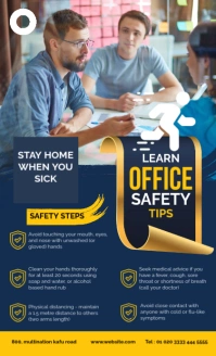 Blue Office Safety Work from Home Guidelines Oficio US template