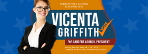 Blue Official School Election Banner Fotografia de capa do Facebook template