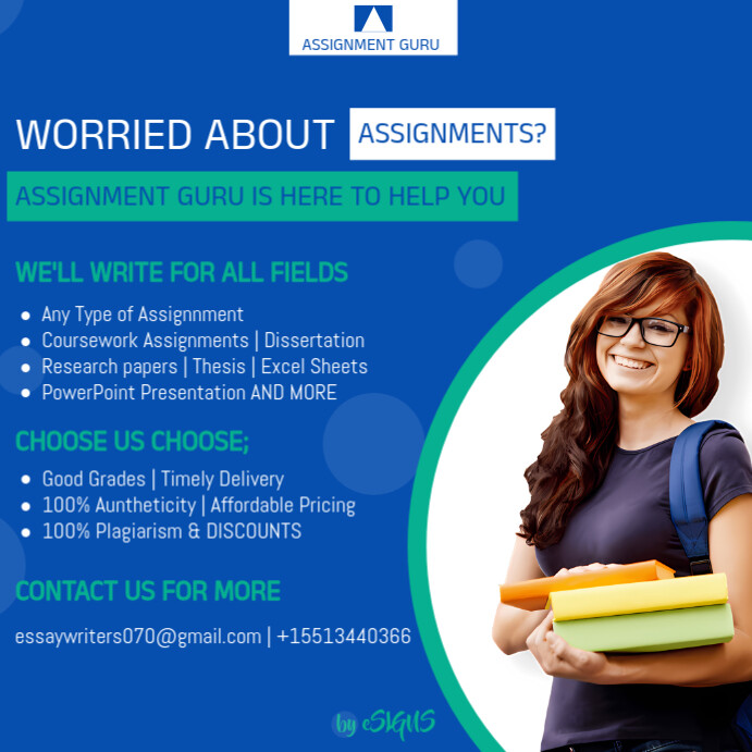 Assignment Work Posts Blue Online Assignment Help Instagram Post Template | PosterMyWall