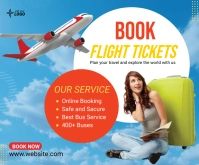 Blue  Online Ticket Booking Service Template Medium Rectangle