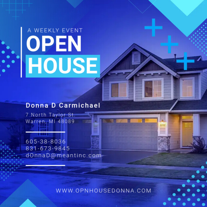 Blue Open House Online Ad Pos Instagram template