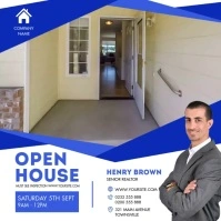Blue Open House Online Ad Quadrato (1:1) template