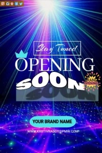 Blue  Opening Soon Poster template