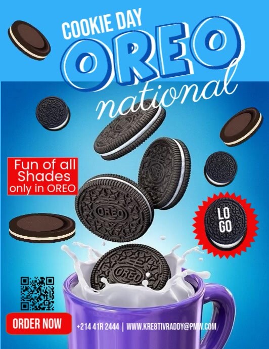 Copy of Blue Oreo Cookie Day Flyer (us Letter) | PosterMyWall