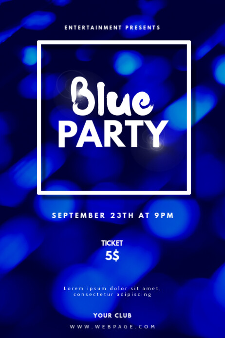 Blue Party Flyer Template Postermywall