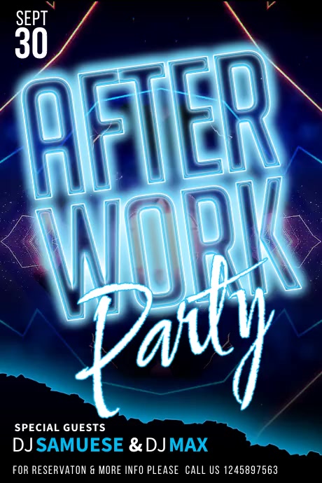 Event Advertisement. Blue Blue Party Video Ads Template | PosterMyWall