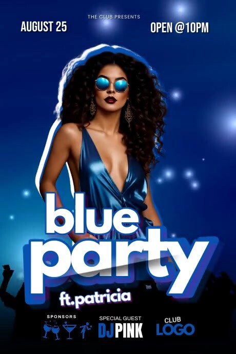 Event Advertisement. Blue Blue Party Video Ads Template | PosterMyWall