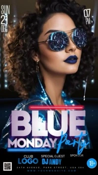 Blue Party Video Instagram 快拍 template