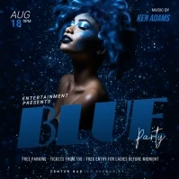 Blue Party Video promo template Instagram Post