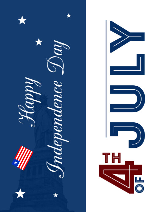 Blue Pastel American Independence Day  Flyer (us Letter) template
