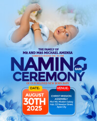 Blue Pastel Child Naming Ceremony Template  Instagram Portrait