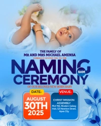 Blue Pastel Child Naming Ceremony Template  Instagram Portrait