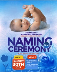 Blue Pastel Child Naming Ceremony Template Instagram Portrait