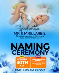 Blue Pastel child naming ceremony template Instagram portrait