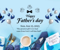 Blue Pastel Father's Day Wish Cards  Medium Rectangle Средний прямоугольник template