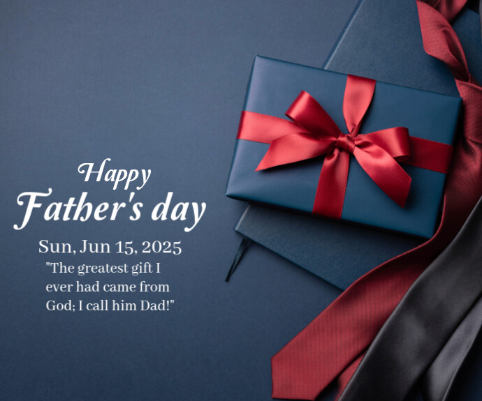 Blue Pastel Father's Day Wish Cards  Medium Rectangle template