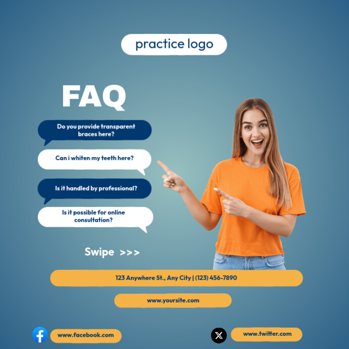 Blue Pastel Frequently Asked Questions Instag Template | PosterMyWall