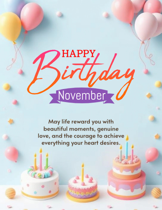 Blue Pastel Happy Birthday Flyer Template | PosterMyWall