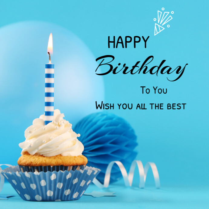 Plantilla de Blue Pastel Happy Birthday To You Instagram Post ...