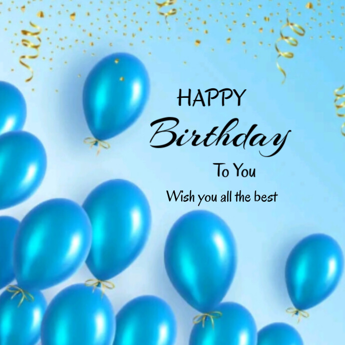 Blue Pastel Happy Birthday To You Instagram Post Template | PosterMyWall