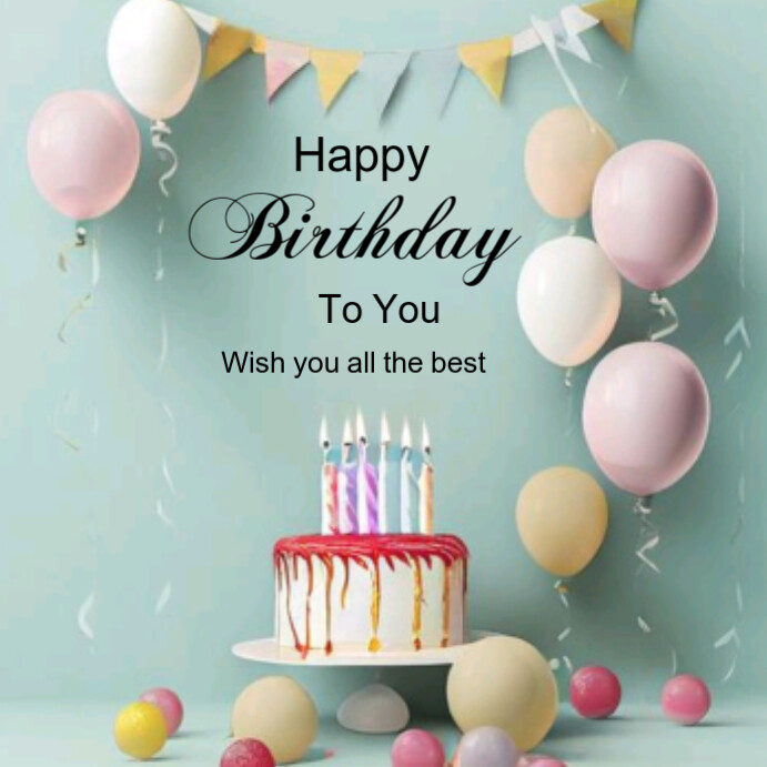 Plantilla de Blue Pastel Happy Birthday To You Instagram Post ...
