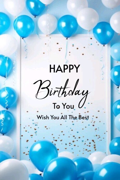 Plantilla de Blue Pastel Happy Birthday To You Poster | PosterMyWall